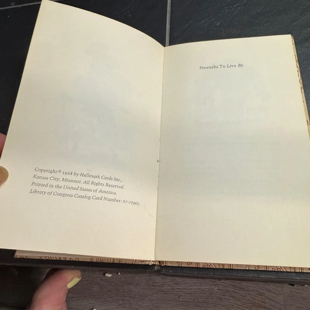 Vintage 1968 Hallmark‎ Editions Proverbs To Live By Hardcover Book Fritz Kredel